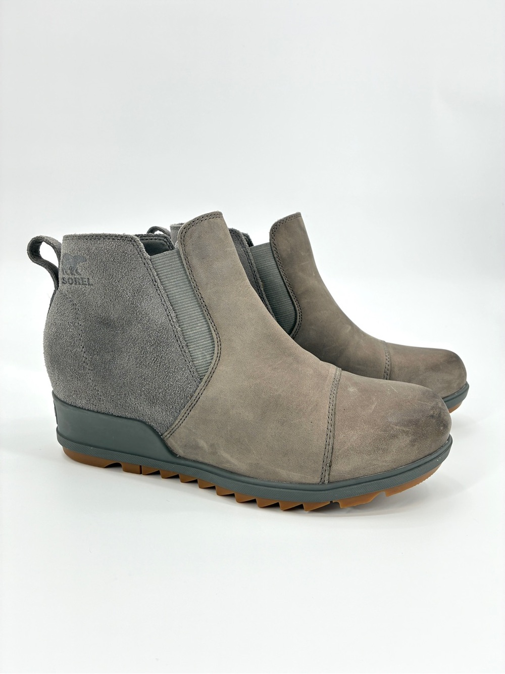 Sorel Women’s Evie Pull-On Wedge Ankle Boots Gray Size 9